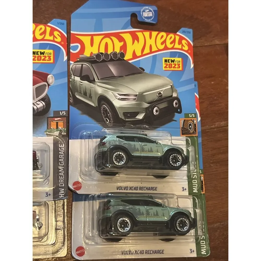Lot 4x 2023 Hot Wheels Volvo P1800 Gasser Red XC40 Recharge￼￼￼ Mud Dream￼ Garage